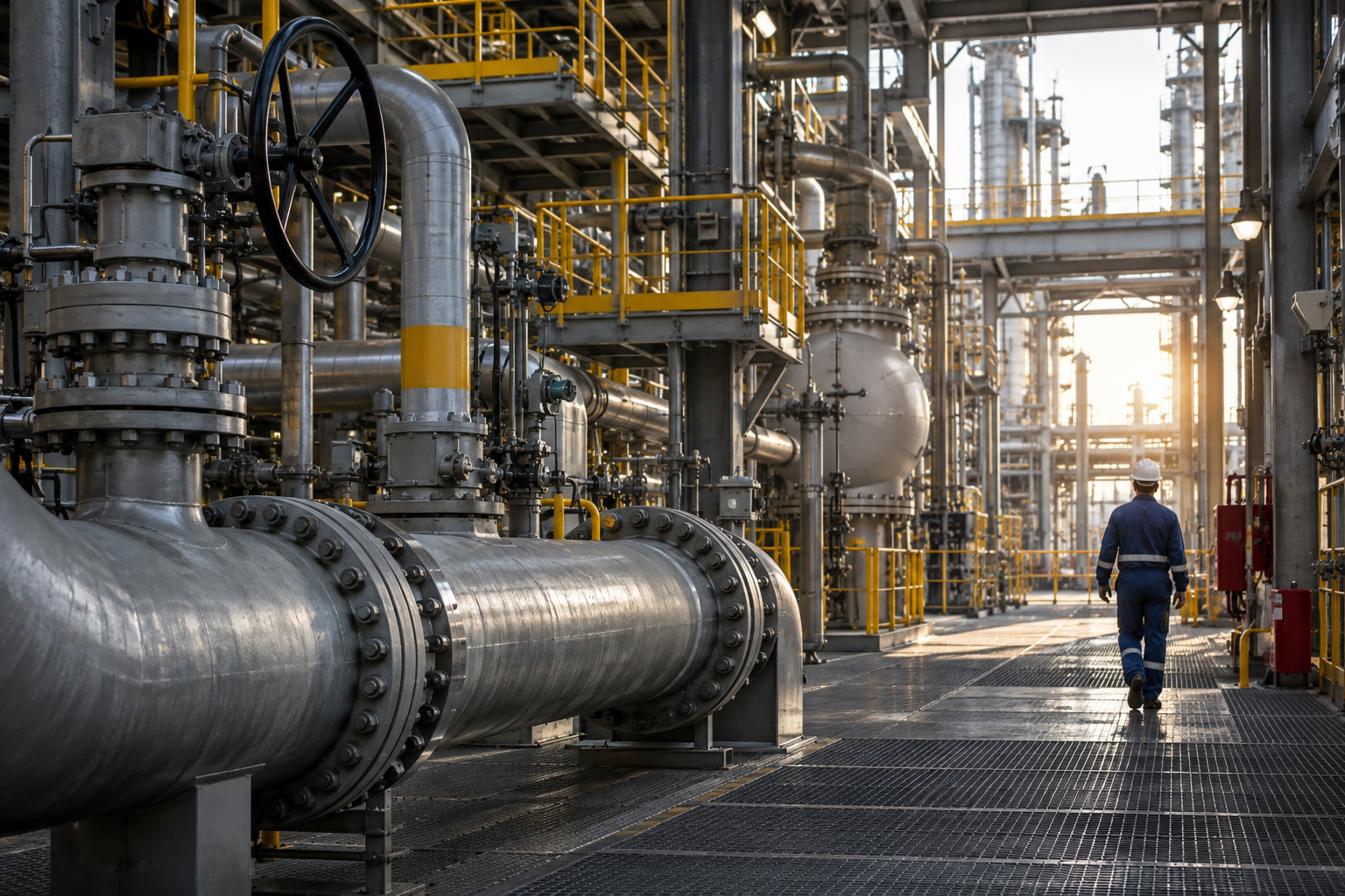 Industrial environment requiring protective equipment