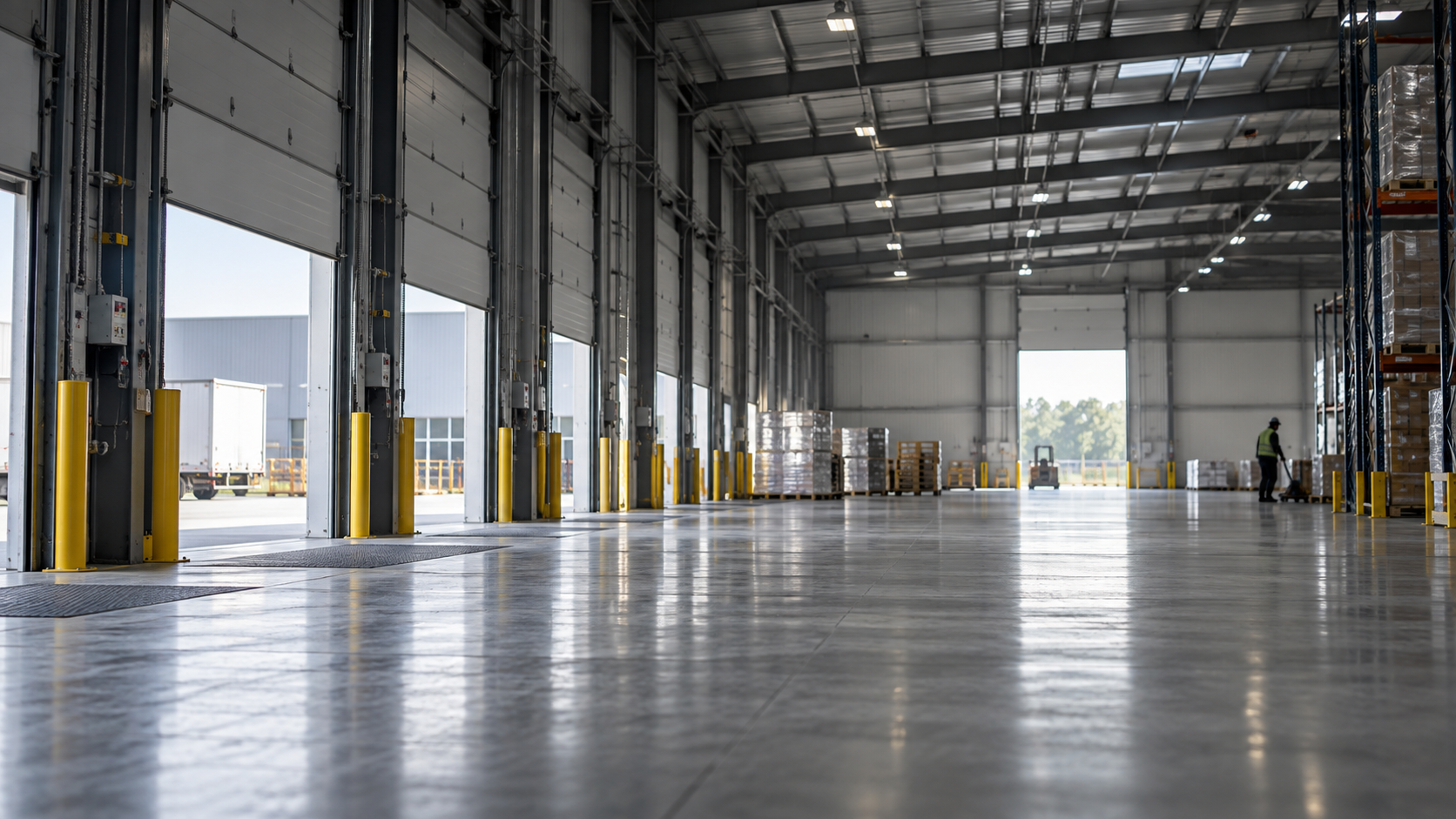 Commercial warehouse suitable for insect light traps